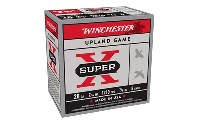 Winchester Super-X 20GA Shotshells - #8 Shot, 2.75