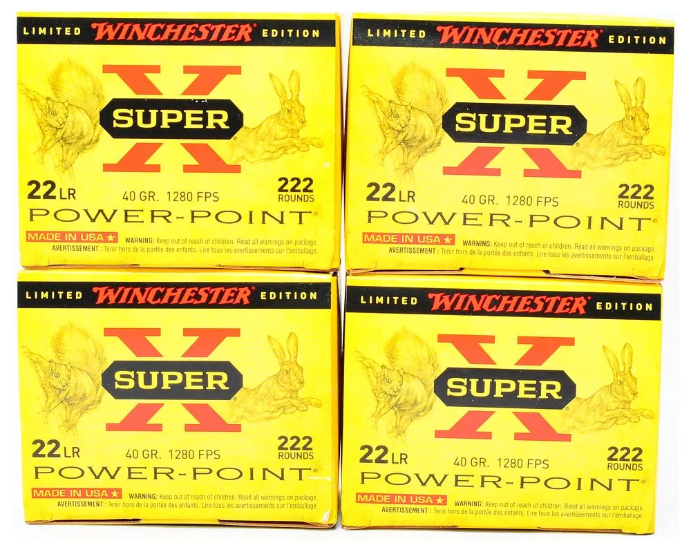 Winchester Super-X .22LR 40 Grain Power-Point Copper Plated Hollow Point Ammunition, Limited Winchester Edition, 888 Rounds