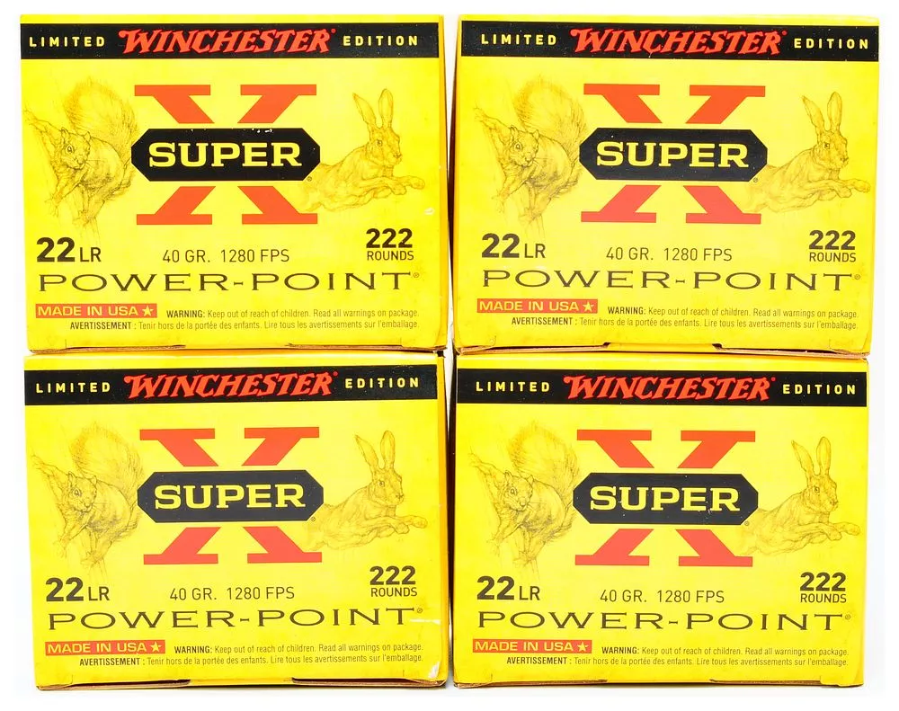 Winchester Super-X .22LR 40 Grain Power-Point Plated Hollow Point Ammunition, 888 Rounds