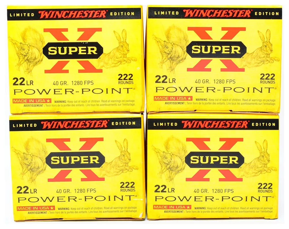 Winchester Super-X .22LR 40gr Power-Point Rimfire Ammunition, 888 Rounds