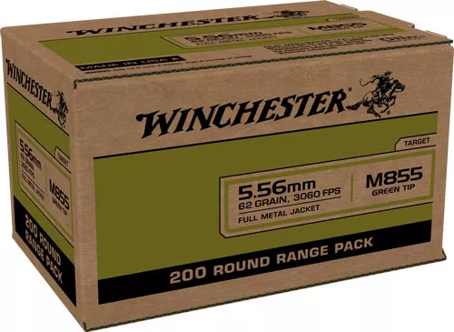 Winchester USA 5.56x45mm 62gr Green Tip Ammo - 800rd Case 020892228658
