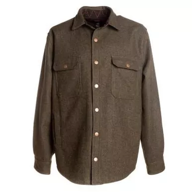 Woolly Shirtjac Mn Olive Herringbone #WHBSJ01R