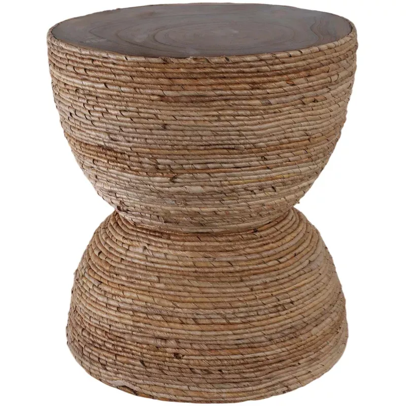 woven accent table natural