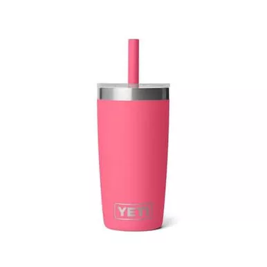 YETI Rambler Jr 10 oz Tropical Pink BPA Free Kids Cups with Silicone Straw