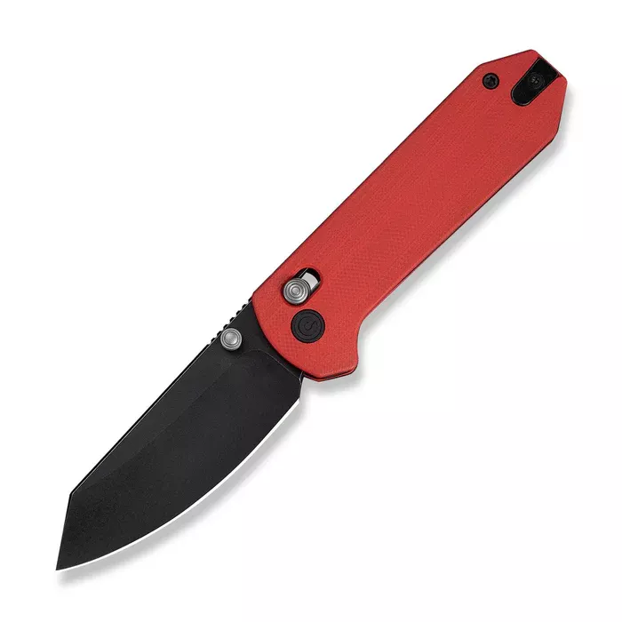 Yonder Thumb Stud & Crossbar Lock Knife Red G10 Handle (2.88″ Black Stonewashed 14c28n Blade)