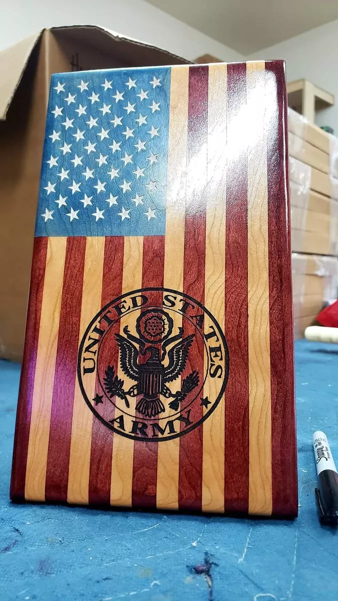Young Glory Custom Handcrafted Wooden Desktop Flag – Made by U.S. Veterans