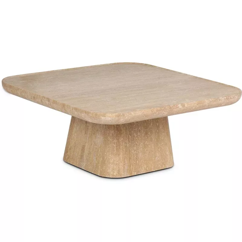 zane coffee table golden travertine by four hands