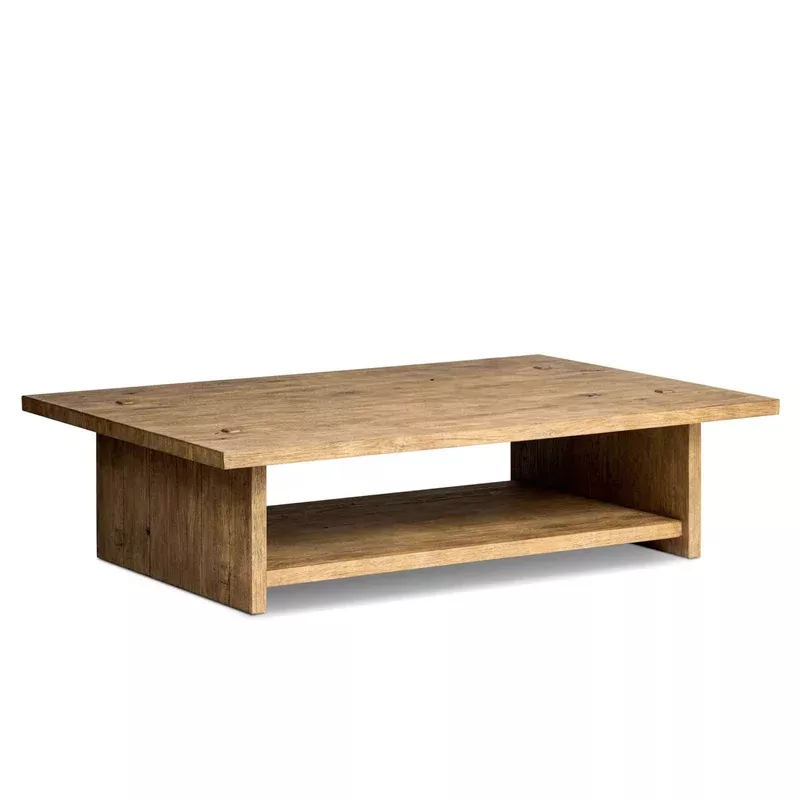 zeno coffee table distressed blonde by amber lewis x four hands