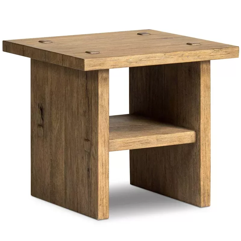 zeno end table distressed blonde by amber lewis x four hands