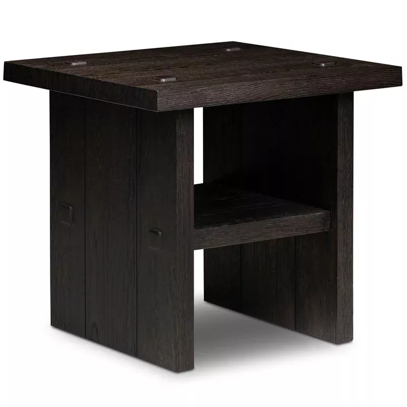 zeno end table smoked black by amber lewis x four hands