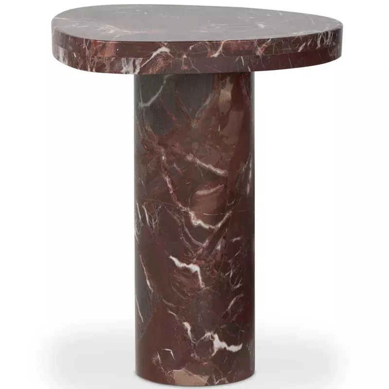 zion end table merlot marble by four hands