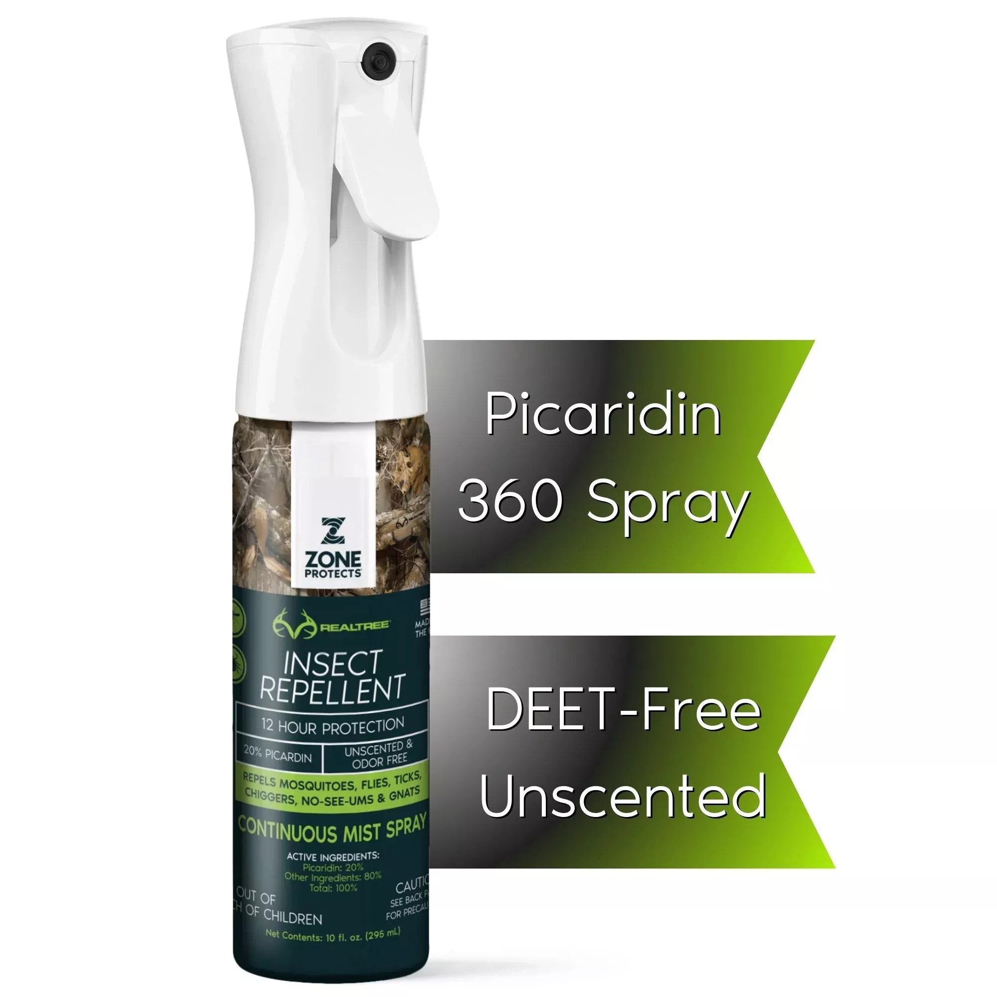 Zone Realtree Picaridin Insect Repellent 10oz Mistosol Spray