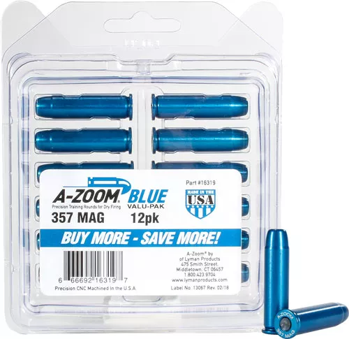 A-ZOOM .357 Magnum Metal Snap Caps - 12-Pack 666692163197